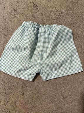 4T Cecil and Lou Green & Blue Plaid Elastic Waist Shorts